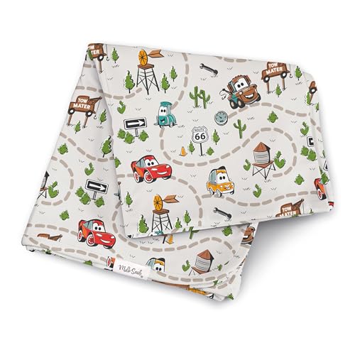 Image of Milk Snob Disney Pixar Infant Boy/Girl Swaddle Blanket, Soft Receiving, Security and Play, Toddler Infant Newborn Bedding, Baby Shower, Baby Registry Gift (Cars) 34 * 34 inches