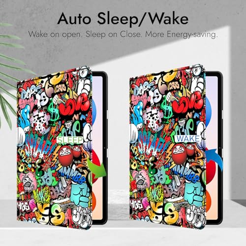 Image of Robustrion Cover for Redmi Pad 2 Pro 12.1 inch Cover Case with [Pencil Holder], Folio Cover Case for Redmi Pad 2 Pro Tablet Cover [Auto Sleep Wake Support] - Hippy