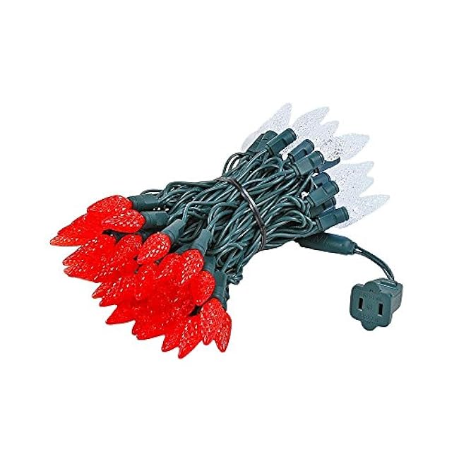 Novelty Lights 24FT 70 LED C6 LED Christmas String Lights, Outdoor Christmas Tree Commercial Grade LED String Lights, Permanent Christmas Lights Outdoor Tree Decorations Outdoor (Blue/Orange)