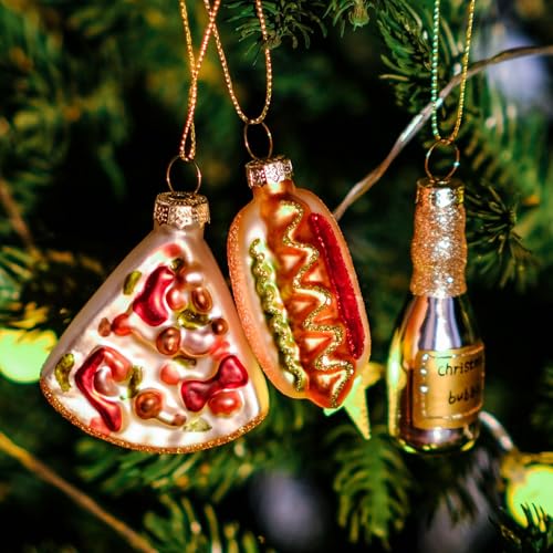 Amanman mundgeblasenes Glas Weihnachtsbaumschmuck Set - Vintage Food...