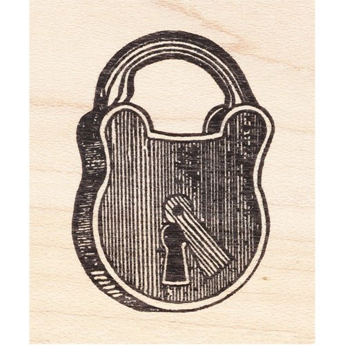 Beeswax Rubber Stamps Old Antique Padlock