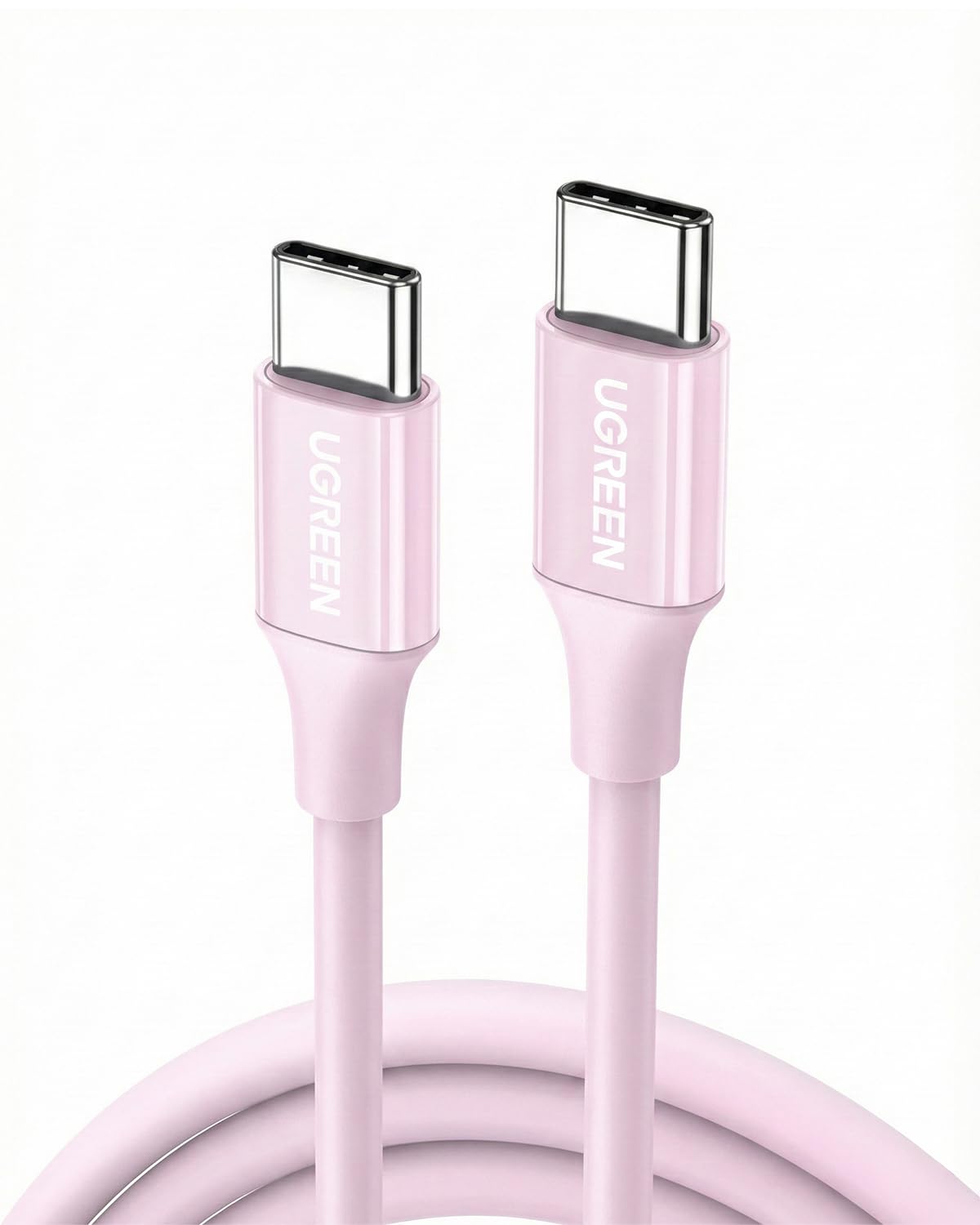 UGREEN USB-C 60W 3A QC PD Hızlı Şarj Kablosu, 1 Metre, Pembe, 65124