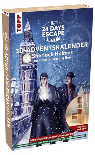 24 Days Escape 3D-Adventskalender - Sherlock Holmes im Schatten des Big Ben: 24 Rätsel rund um das XXL-Turmmodell. Für die ganze Familie