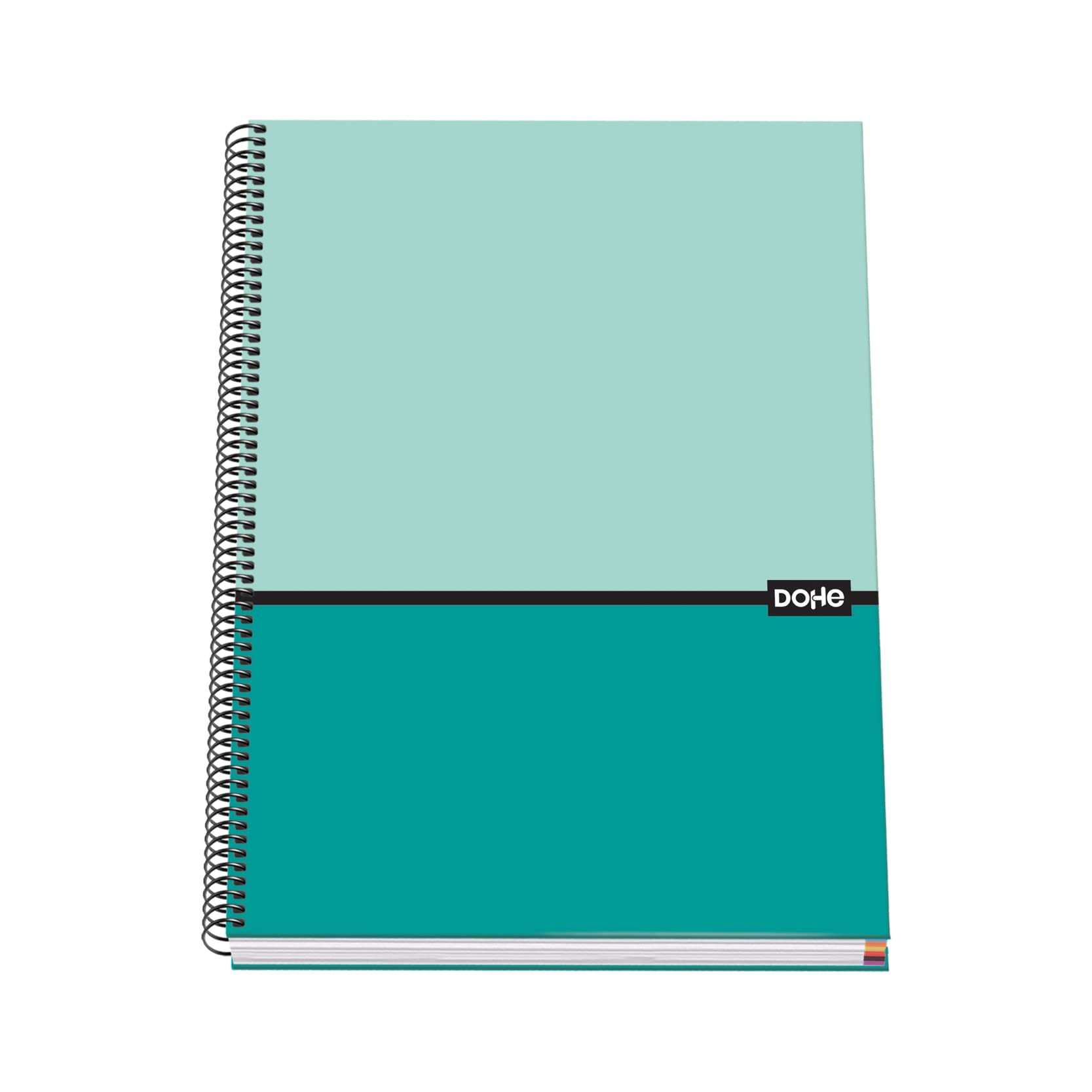 Dohe - Cuaderno A4 Cuadriculado - Encuadernación Espiral, 100 Hojas de 90 g/m², Cuadrícula 5 mm, Tapa Dura, Material Escolar - DUO Turquesa