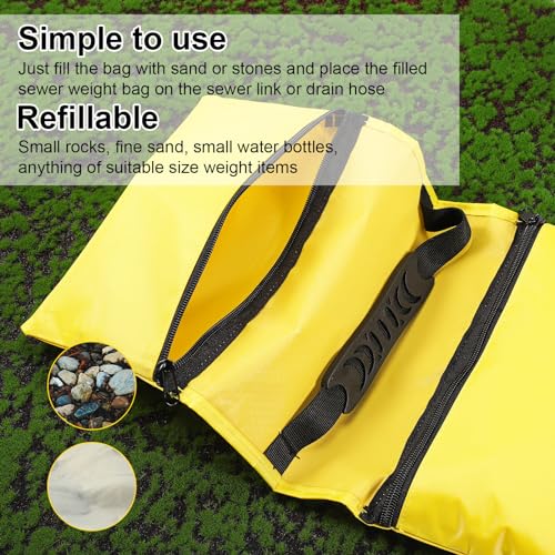 Image of 2pcs RV Sewer Weight Bag, Sewer Hose Support, RV Hose Fastening Device with Zipper Camper Sewer Accessories to Decrease Accidental Spillage and Prevents Waste Lines from Dislodging