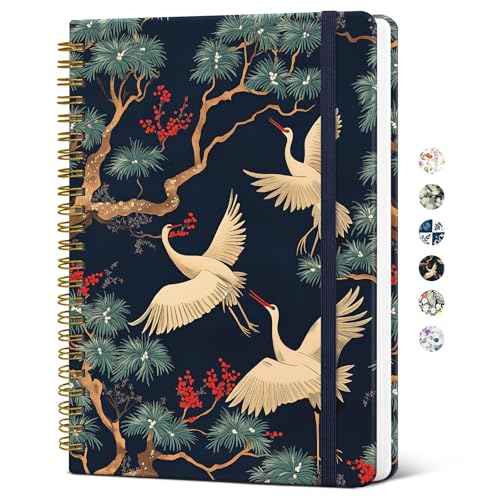 Image of Taja Spiral Lined Journal for Women, Pretty Hardcover Journal Notebook, A5