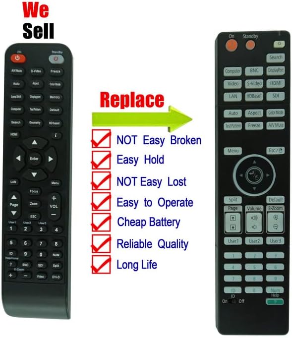 Remote Control for Epson Powerlite 5510 5530U 5520W G6450WUNL PC1985 2000 2040 2065 G6900WUNL 4770W HC1440 2140W 2155W 2165W 2240U HC1450 3LCD Projector