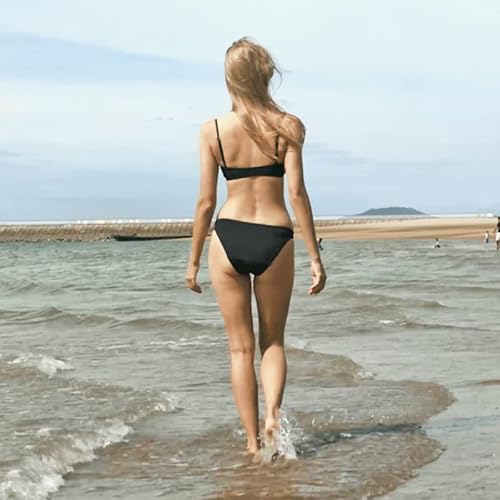 Bathknix Period Swimwear - Black Menstrual Leakproof Bikini Bottoms -Swim Bottoms For Teens, Girls, Women-M #TOP3