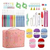 Generisch Häkel Anfänger Set - Handarbeits Set Zum Selbermachen,Häkel-Einstiegsset - Für Kunstunterricht DIY Projekte Gruppenaktivitäten Familienfeiern Geschenk Zu Weihnachten Oder Geburtstag