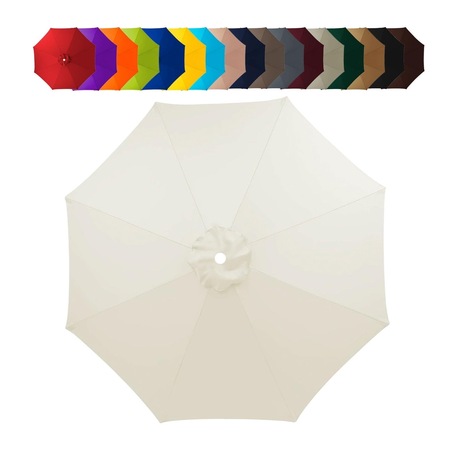 Replacement Parasol Canopy 2.0m/2.5m/2.7m /3.0m 6 Arms/8 Arms Parasol Replacement Canopy Garden Umbrella Replacement Canopy Cover Parasol Umbrella Replacement Cover Replacement Parasol Fabric Cover(Be