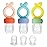 PandaEar 3 Pack Silicone Baby Fruit Food Feeder Pacifier with 3 Sizes Silicone Pouches, BPA Free Mesh Feeder for Infants