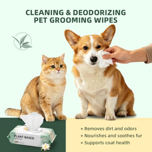 Image of IMMHABI 400 Count Dog Wipes for Paws and Butt,Plant-Based Hypoallergenic Pet Wipes Cleansing & Deodorizing Wipes for Dogs Face and Body Wipes Cleaning Fur (White Tea)