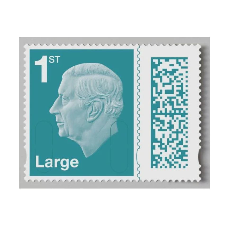 Royal MailLtd 8 x 1st Class Large Letter BARCODED Self Adhesive Postage Stamps