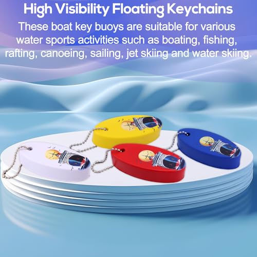 Image of Gosknor 4pcs Boat Key Floating Keychain, High Visibility Waterproof Floating Boat Key Chain Ring Sailing Ship Keyring Pendents Losing Prevention Accessories for Fishing Surfing Rafting Water Skiing