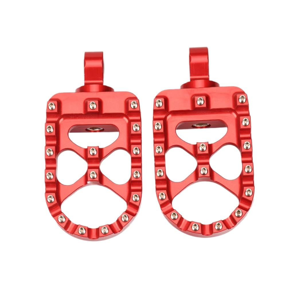 Estriberas anchas y gruesas CNC para motocicleta, giratorias de 360 ​​°, compatibles con Fat Bob Softail Sportster Street Bob Motocross(Red)