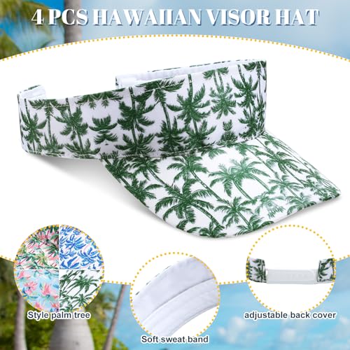 Glitopper 4 Piezas Visera Hawaiana Ajustable Unisex miniatura 3