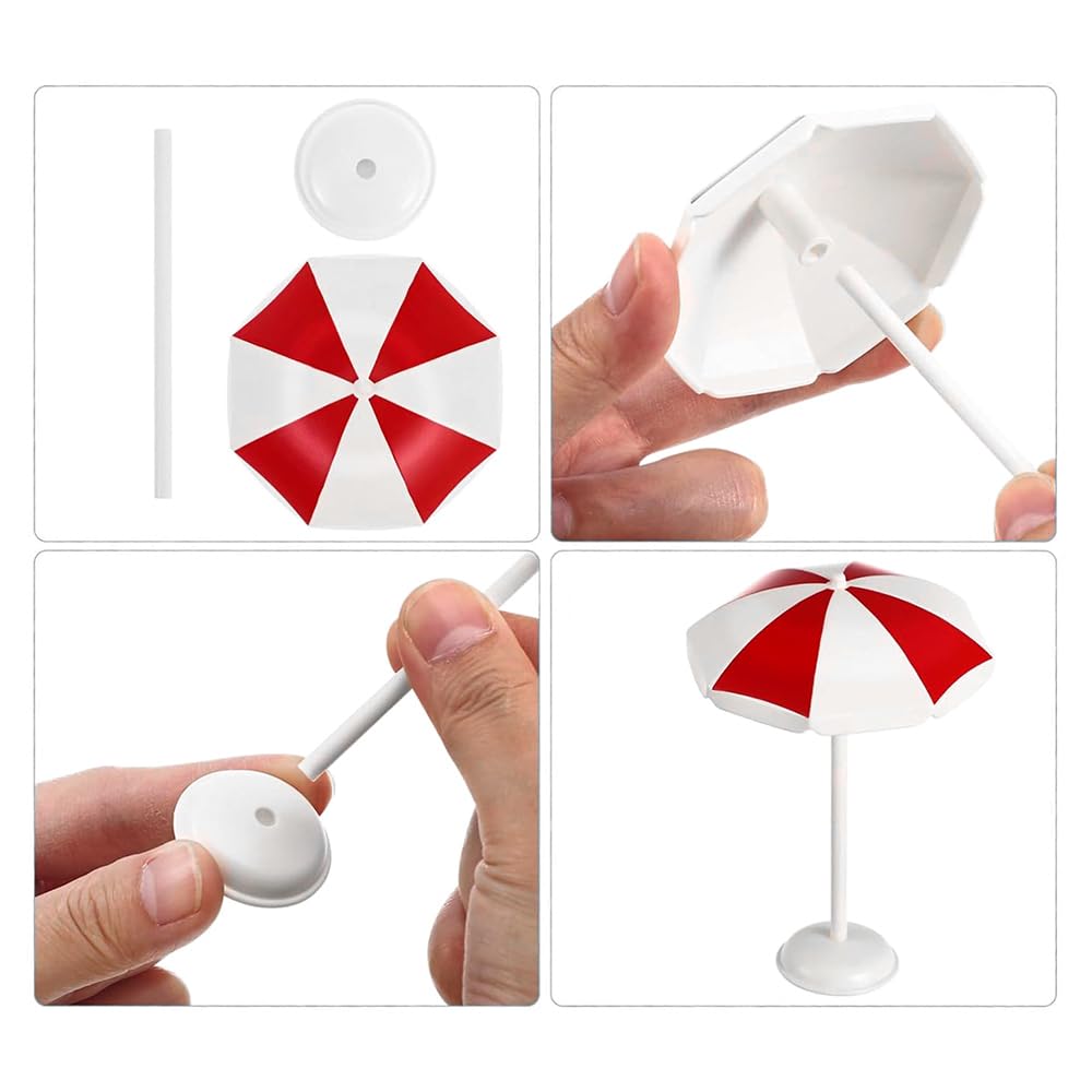 Ieron Mini Beach Decoration Dollhouse Mini Pool Micro Beach Chair Set Mini Decorative Beach Bar Beach Chair Set - Image 3