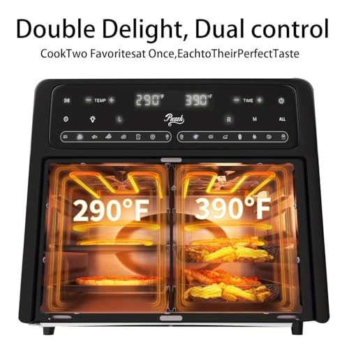 Image of 30QTOversized French Door Air Fryer Toaster Oven Combination, Featuring 20 Cooking Functions And Digital Control, Compatible with 13 inch Pizza, Turkey (Black-25)