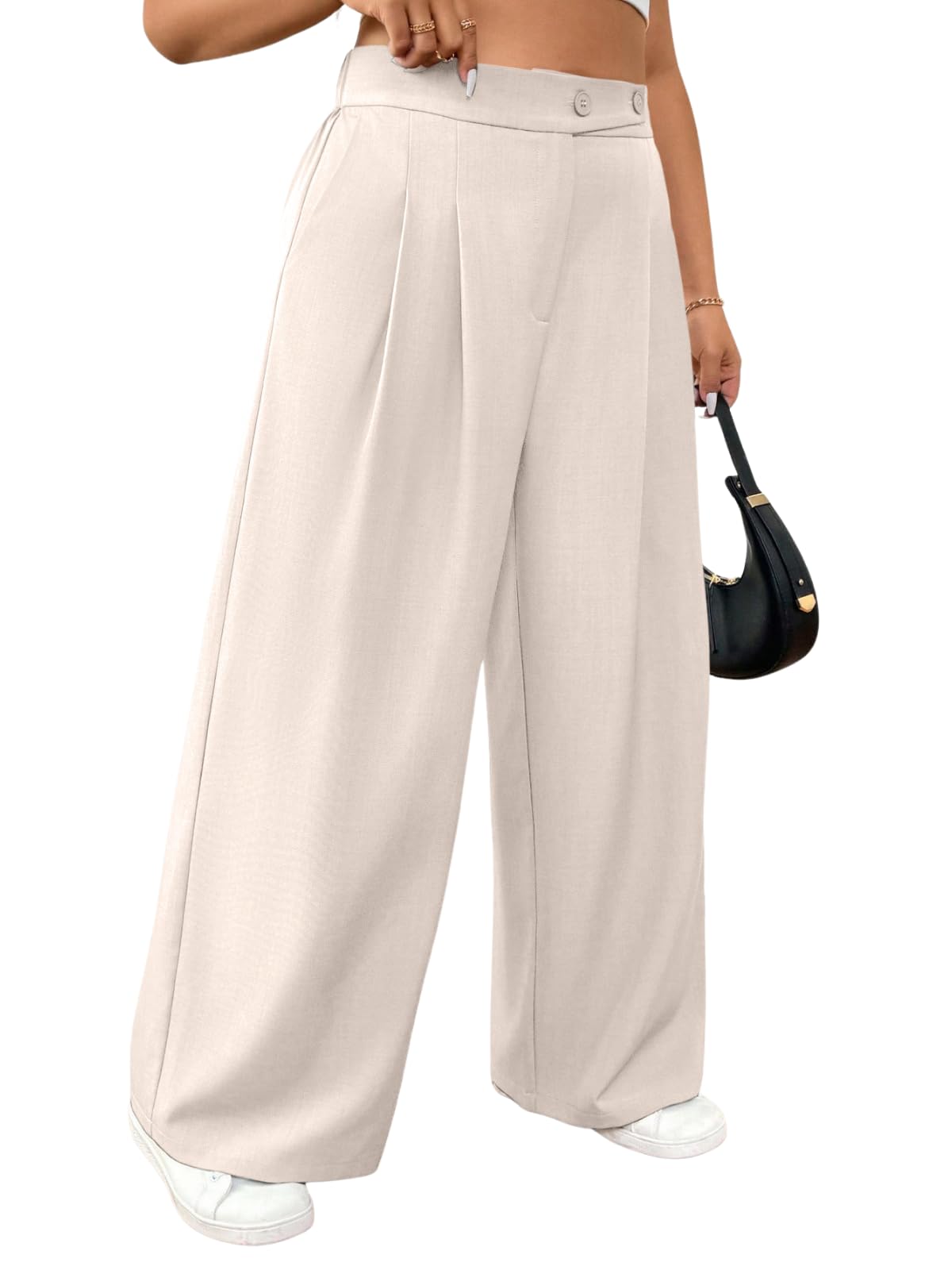 greciilooks Trousers for Woman | Womens High Rise High Waist Flared Korean Style | Formal Pant for Women Office Wear| Track Pants for Womans Elegant for College & Events (Available in Plus Size)-picture-34