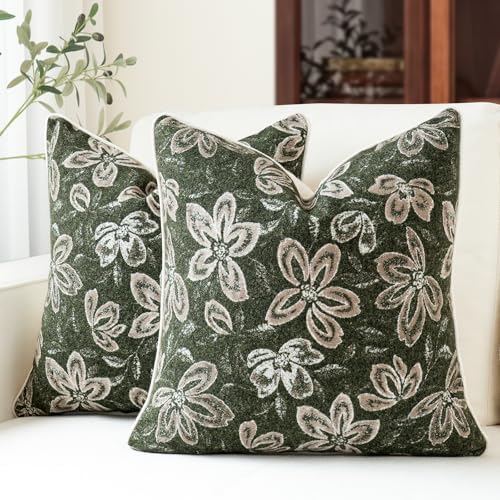 MATTINS Floral Pillow Covers 20x20, Vintage Throw Pillow Covers, ...