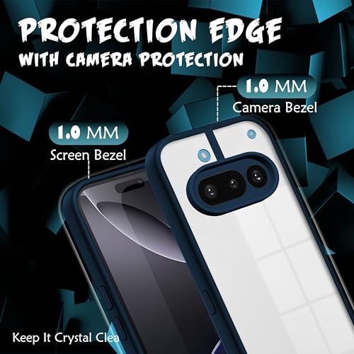 Image of V-TAN Back Cover for Nothing Phone 3A 5G Compatible Case, Transparent Clear, TPU, Camera Protective Shockproof Cover, Blue