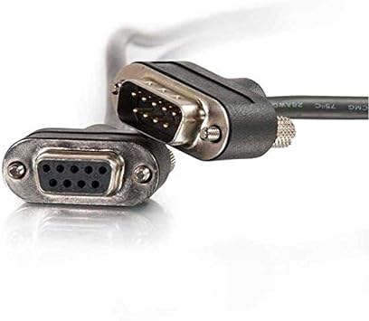 C2G 52156 Serial RS232 DB9 Cable with Low Profile Connectors M/F, in-Wall CMG-Rated, Black 3 Feet, 0.91 Meters