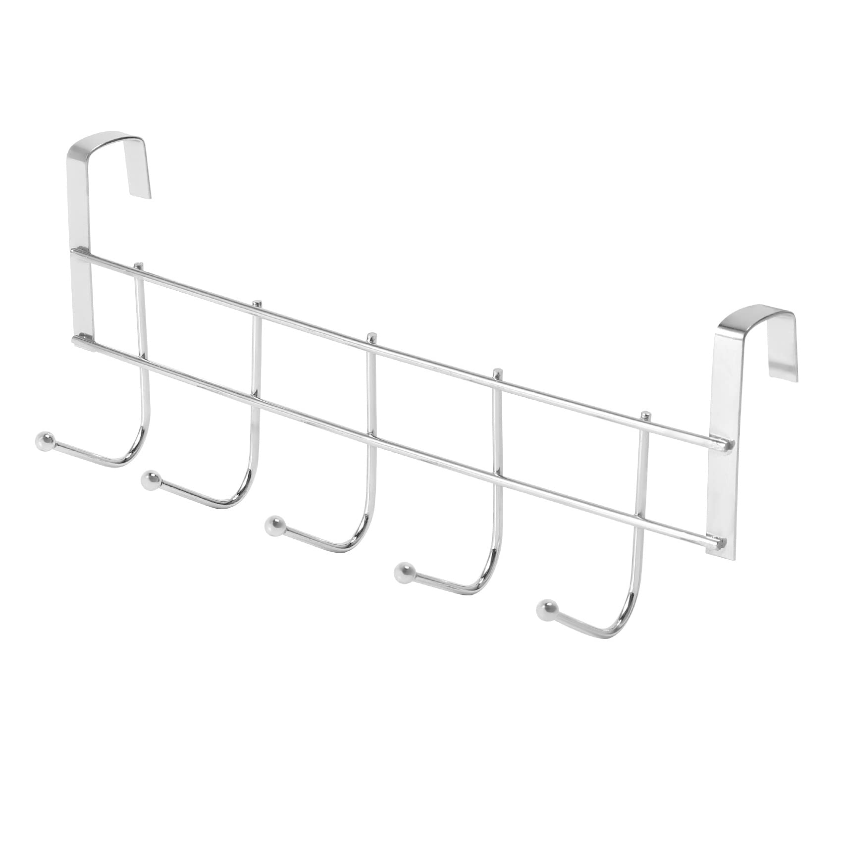 ZDSFSD Over the Door 5 Hooks Home Bathroom Organizer Rack Clothes Coat Hat Towel Hanger Stainless Steel Good Load-Bearing