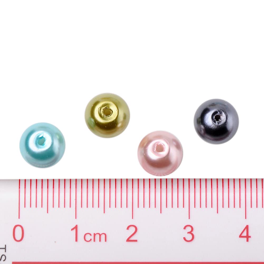 100 Perle Di Vetro Rotonde 4-4,5 Mm Colori Misti - Per Creare Gioielli Fai Da Te