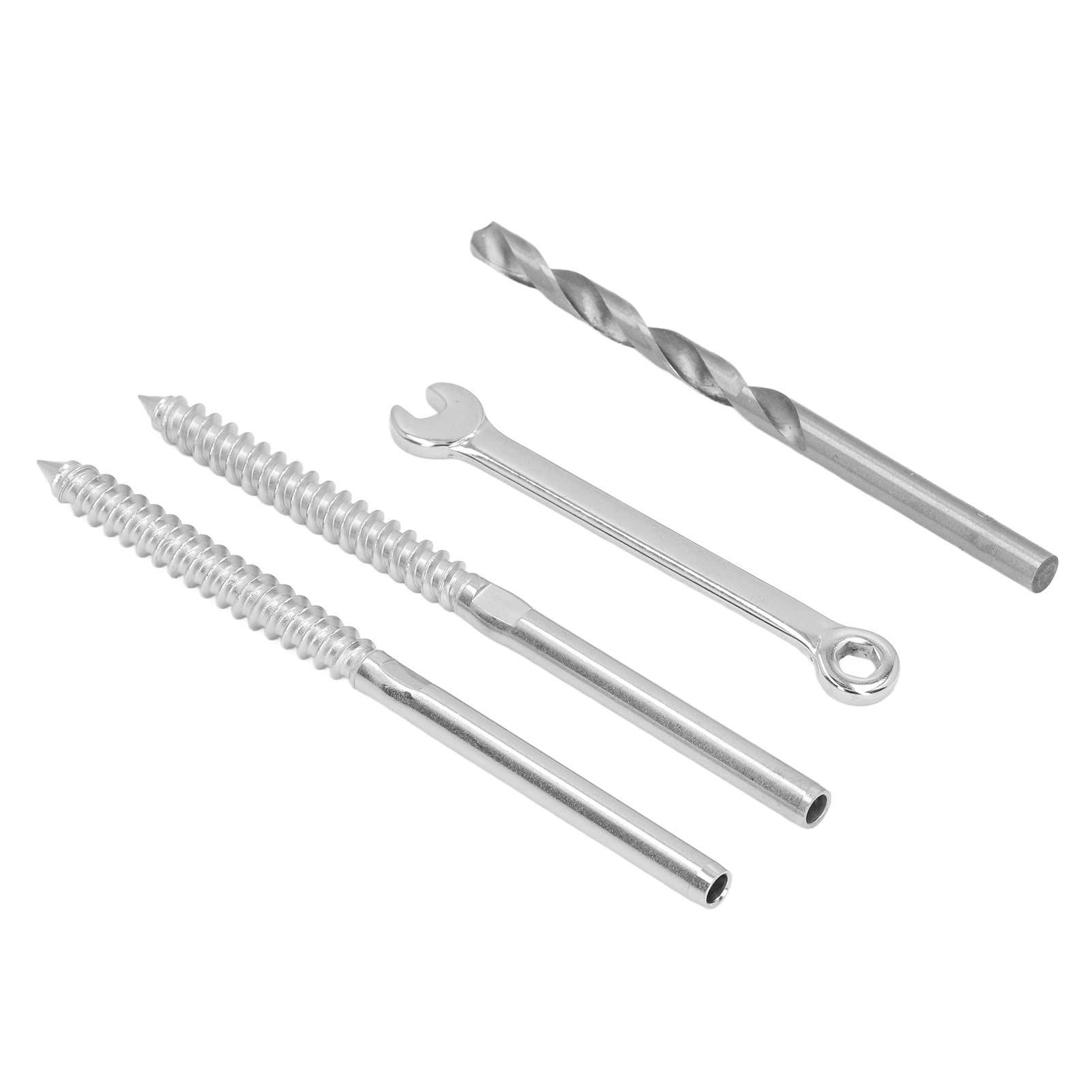 Kit Hardware per Ringhiera per Cavi con Vite Mordente, Vite per Ringhiera per Cavi in ​​acciaio Inossidabile 316 da 1 8 Pollici, Set di Filettatura Sinistra e Destra con Punta per Chiave