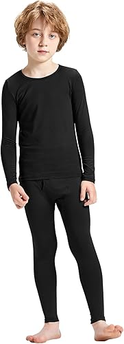 MRIGNT Ropa interior térmica para niños conjunto de pantalones largos térmicos con camisa y pantalones