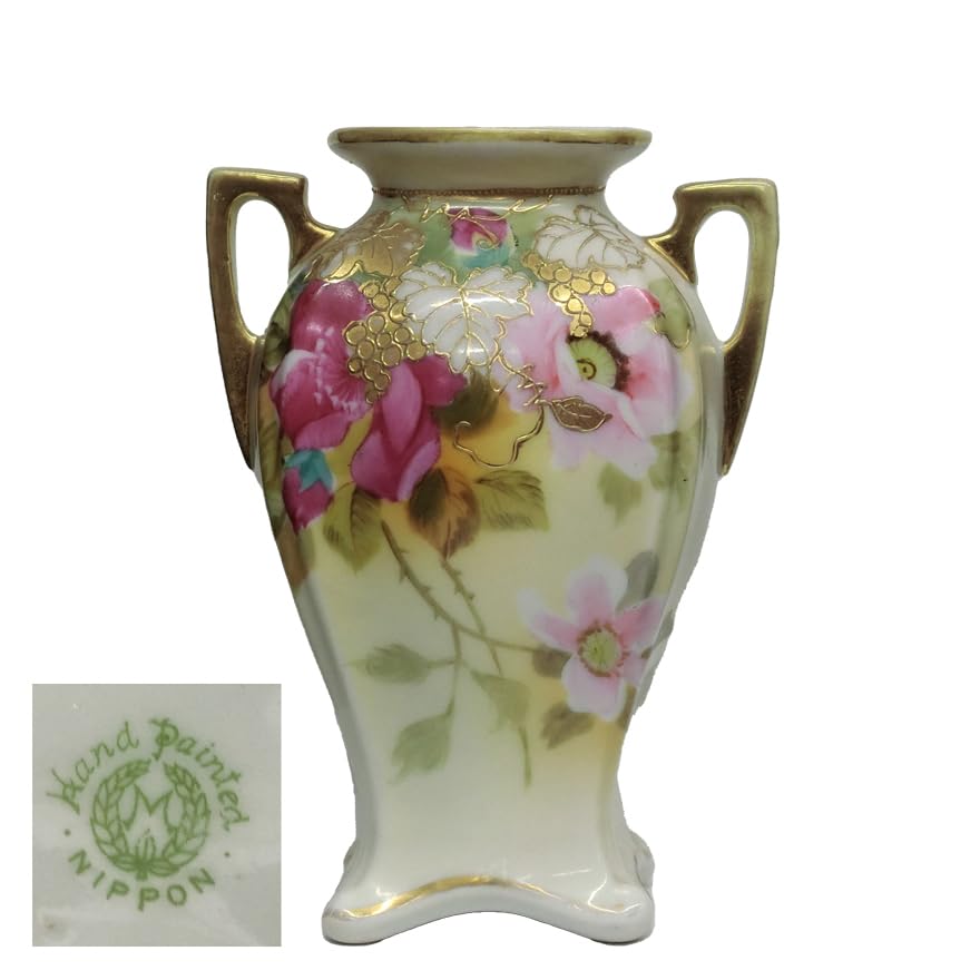 Amazon.co.jp: オールドノリタケ Noritake 「葡萄とバラ文一輪挿し 