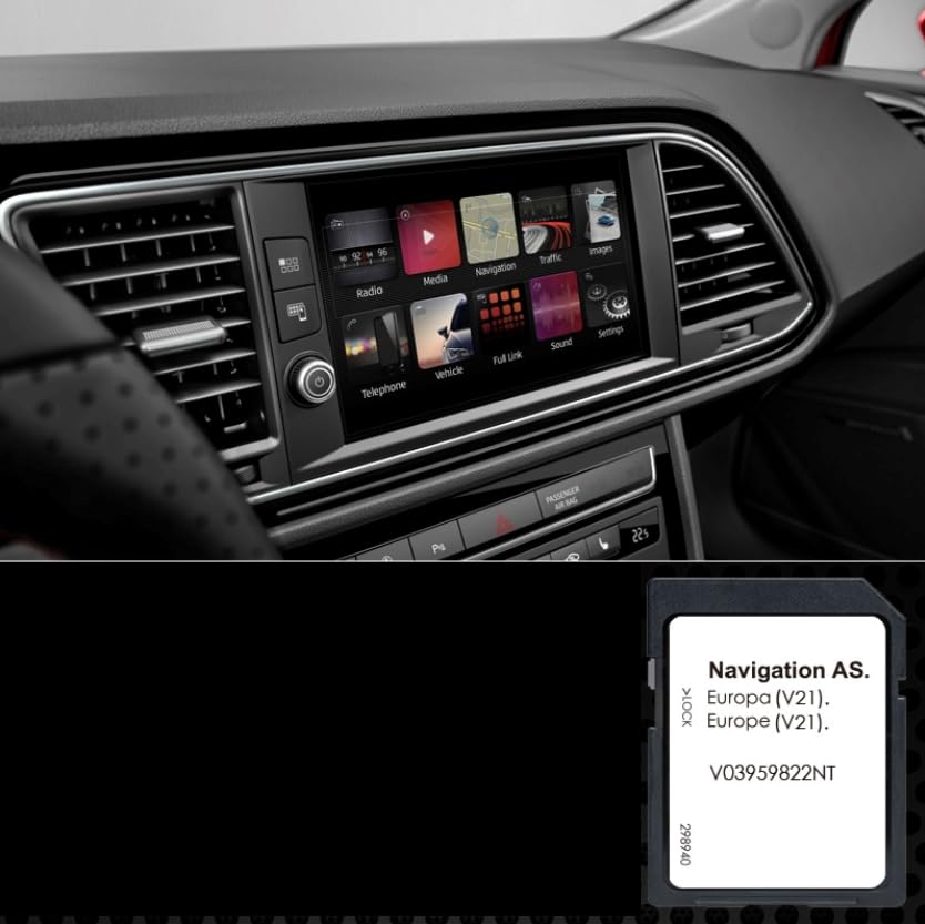 Carte SD Navigation GPS Europe - v21 ECE 2025 2026 - V03959822NT - Compatible avec Seat Discovery Media 2 - MIB2 - Navigation AS - 32 GB