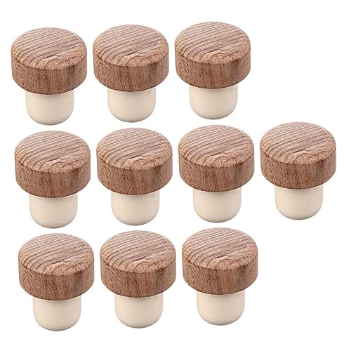 Alipis Rolha De Madeira 10 Pcs Rolha De Vinho De Madeira Plugue Garrafa De Vinho Tampa De Garrafa De