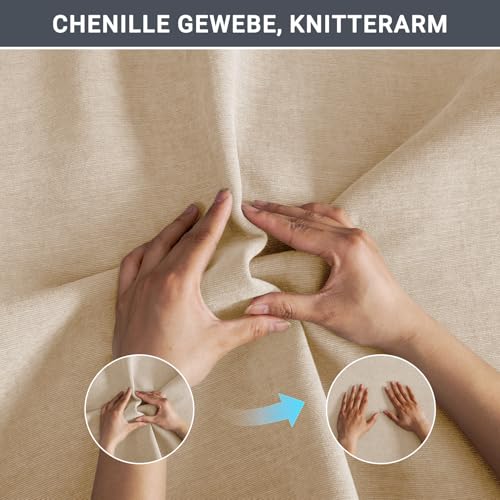 CJJZFO Sofa Überzug Weiche Chenille Sofabezug: Hund Katze Sofaschoner Anti Rutsch Vintage Couch Überzug für U Form L Form Sektionssofa für 1 2 3 4 Sitzer Sofa (Beige, 90 * 210cm)
