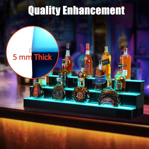 GarveeHome Wall-Mounted 3 Layer 30 Inch Display with Remote Control - Dynamic Led Lighting, Multifunctional Display, Quality Materials, Mobile Phone Connectivity