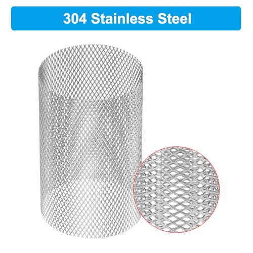 Image of PATIKIL 2 Pcs 42mm OD Strainer Mesh, 65mm H Screen Y Shaped Strainer Filter Valve Mesh Screen 304 Stainless Steel Strainer Mesh for Debris Pump Water Oil Separation
