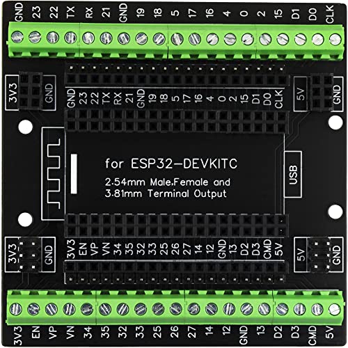 Image of for ESP32 Super Breakout Board 3.81mm / 0.15 inch Terminal Blocks GPIO Expansion Board 3 Types Output for ESP32 Module ESP-WROOM-32 ESP32-DevKitC