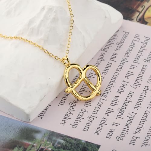 Pretzel Heart Necklace Pretzel Food Jewelry Pretzel Charm Necklace Gift for Her4