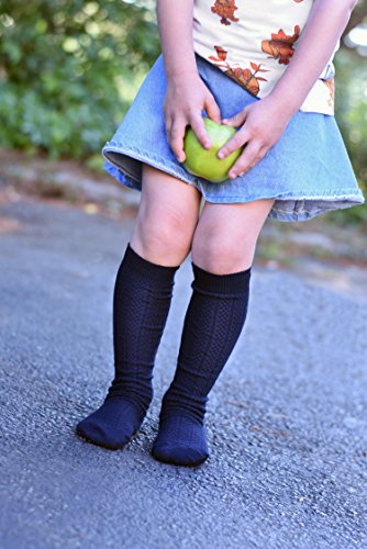 Yellow Socks for Girls, Cable Knit Knee Socks Set of 32
