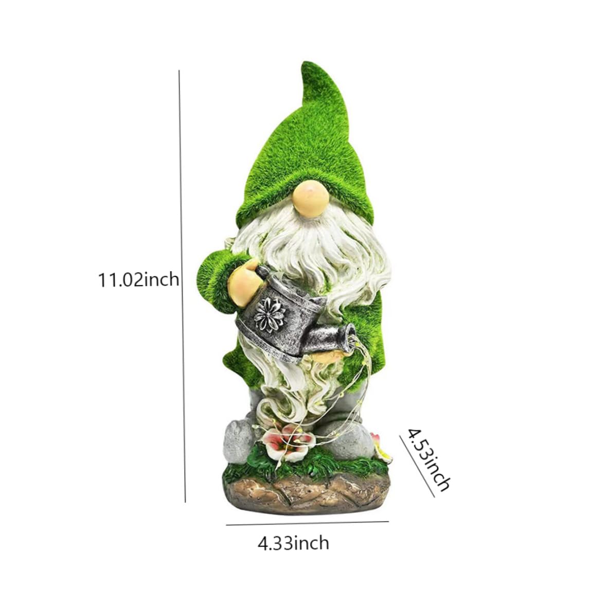 GNOME de Jardin, Statues de GNOME Afflux de 11 Pouces avec arrosage Peut léger, Ornement de Paysage de Jardin pour décoration de pelouse de Cour