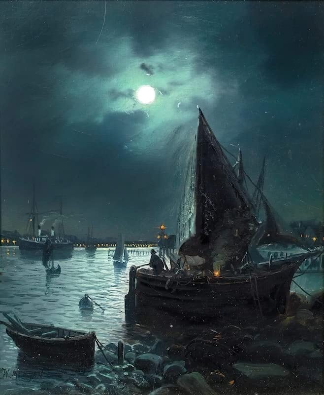 Affiche Toile Scarborough au clair de lune Meegan decoración mural poster
