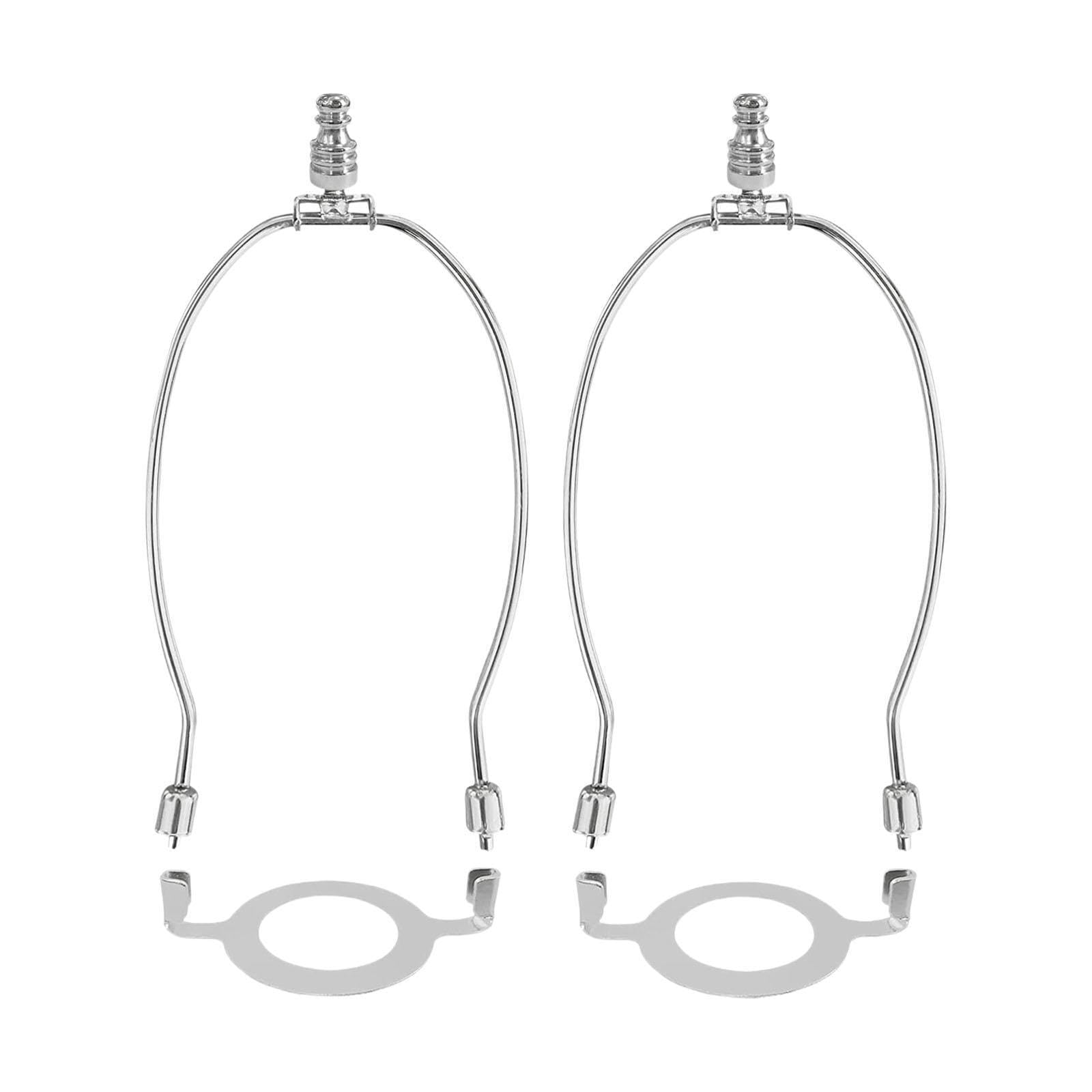 PUXZYAX Accessory Lamp Harp with Standard Rod Saddle Bracket for E26 Bedside Desk Lights Easy to Attach Suitable for E26 Bedside Lights Lampshade Brackets, Silver, 20.3cm