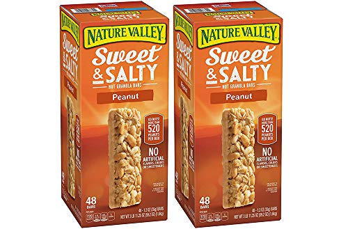 Nature Valley Sweet and Salty Granola Bars Peanut dipped in Peanut Butter Coating, 48 Bars (2 Boxes)