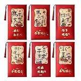 HonJiekomy Chinesisches Neujahr Rote Umschläge, 6 Stück Goldgeprägte Feiertagszubehör, Geldumschläge Für Das Jahr Des s, Für Hochzeiten Geschäft Sammler Geburtstagsfeier