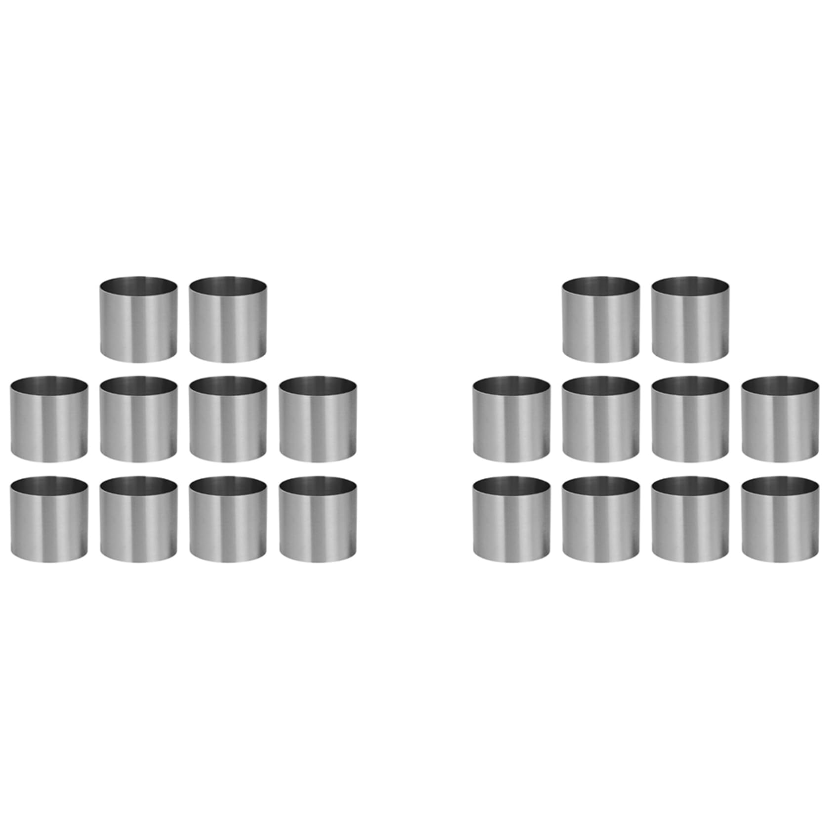 Hndhbfgrt 20x Round Cake Rings Mold, Pastry Ring Round Food Ring Stainless Steel,Dessert Food Rings Food Molding Set 2.4In