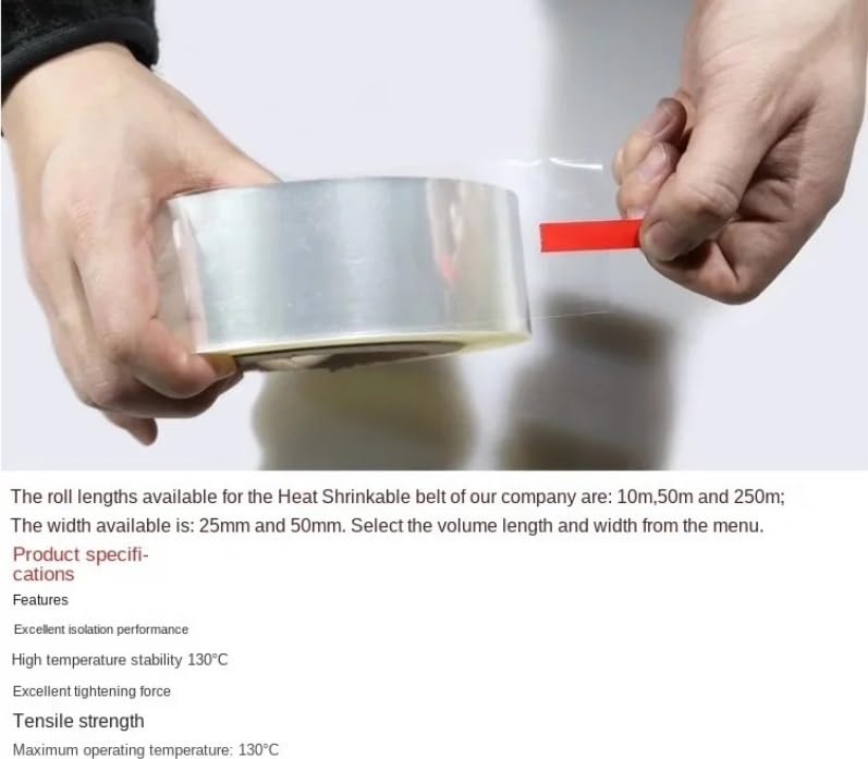 Nastro termoretraibile for Riparazione Materiale in Fibra di Carbonio da 1 Pezzo, Larghezza 25 mm, Resistente alle Alte Temperature, Senza residui di Colla(15M Length)