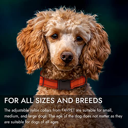 FAVPET Reflective Dog Collar Nylon, Adjustable Dog Collar with Metal Buckle, Dog Collar Large Dogs Reflective - Image 2