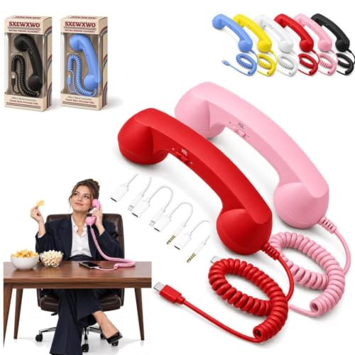 Hello Retro Phone,Vintage Telephone Ring Cell Handset for iPhone Android