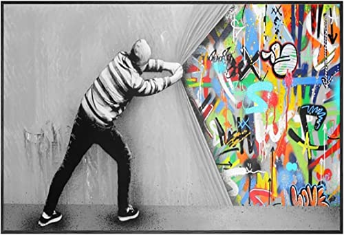 Street Art Kids Lover detrás de la cortina Canvas Paintings en la pared Graffiti Art Posters and...