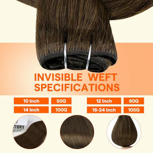 Image of Full Shine Weft Hair Extensions 10 Inch 50G Double Sew In Silky Hair | Color Medium Brown, Double Weft Extensions, Soft Silky Hair, Short Hair Styling, Daily Wear, Women Looks